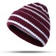 Unisex Thickened Stripes Knitted Hat Outdoor Fashion Knit Beanie Pointed Cap