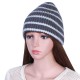 Unisex Thickened Stripes Knitted Hat Outdoor Fashion Knit Beanie Pointed Cap