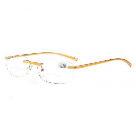 Unisex Ultra-light Retro Far and Near Use No-frame Reading Glasses