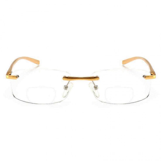 Unisex Ultra-light Retro Far and Near Use No-frame Reading Glasses