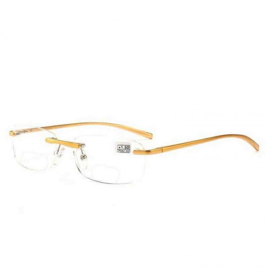 Unisex Ultra-light Retro Far and Near Use No-frame Reading Glasses