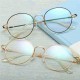 Unisex Ultralight Radiation Protection Eyeglasseess Round Oval Metal Rim Vintage Lens Glasses