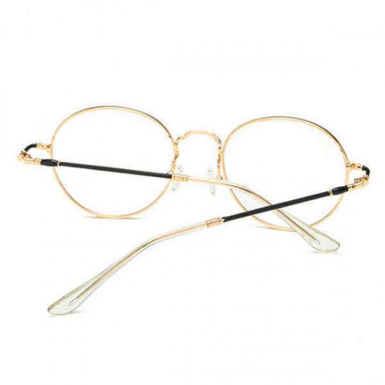 Unisex Ultralight Radiation Protection Eyeglasseess Round Oval Metal Rim Vintage Lens Glasses