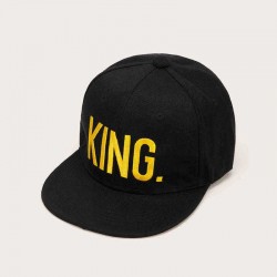 Unisex Versatile Fashion Hat Baseball Cap Embroidery Letter KING Queen Couple Flat Hat