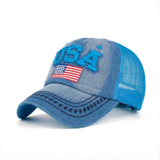 Unisex Vintage Patriotic Baseball Cap Stylish Distressed American Flag Hat