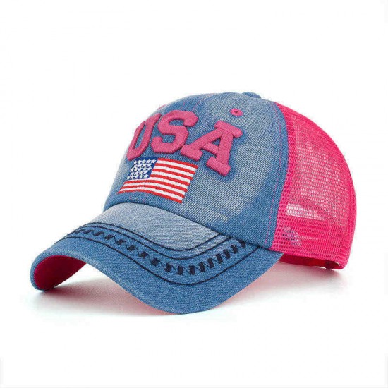 Unisex Vintage Patriotic Baseball Cap Stylish Distressed American Flag Hat