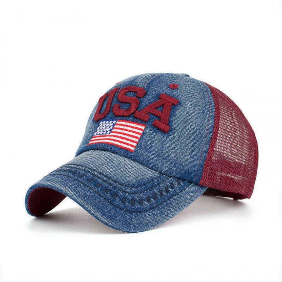 Unisex Vintage Patriotic Baseball Cap Stylish Distressed American Flag Hat