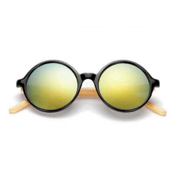 Unisex Vintage Retro Round UV400 Sunglasses Handmade Bamboo Leg Shades Eyewear Glasses