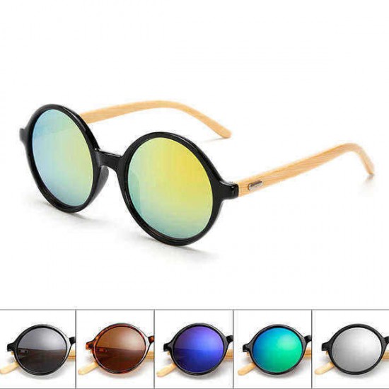 Unisex Vintage Retro Round UV400 Sunglasses Handmade Bamboo Leg Shades Eyewear Glasses