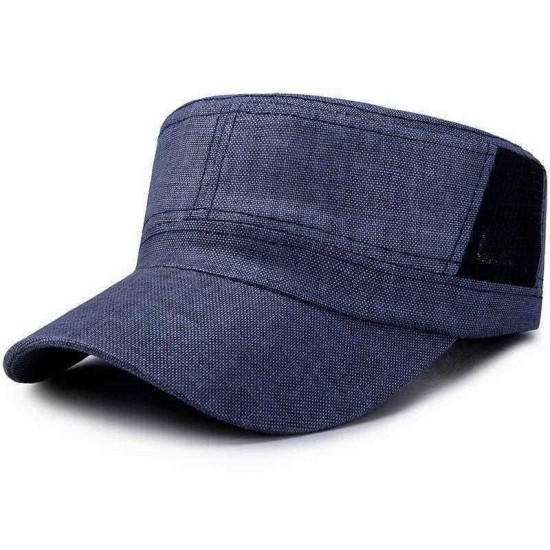 Unisex Vogue Cotton Solid Color Flat Hats Sunshade Casual Outdoors Simple Adjustable Caps