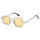 Unisex Vogue Vintage Anti-UV Metal Small Square Sunglasses Outdoor Travel Beach Sunglasses