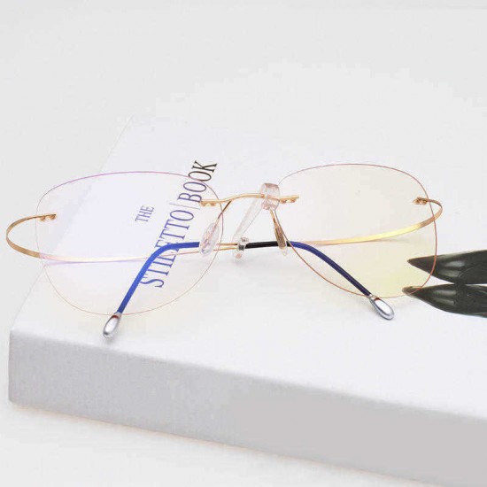 Unisex Vogue Vintage Flexible Anti-blue Light Radiation Protection Anti-fatigue Clear Lens Glasses Sunglasses