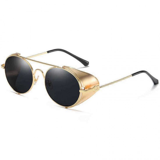 Unisex Vogue Vintage Metal Full-frame Anti-UV Sunglasses Outdoor Driving Beach Travel  Sunglasses