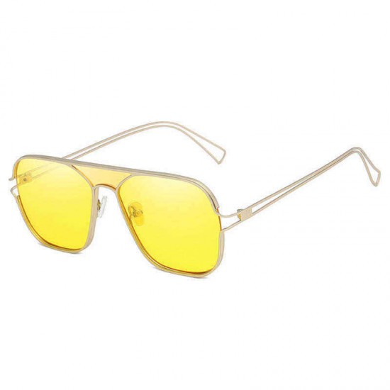 Unisex Vogue Vintage PC Metal Marine Sunglasses Outdoor Travel Beach Anti-UV Sunglasses