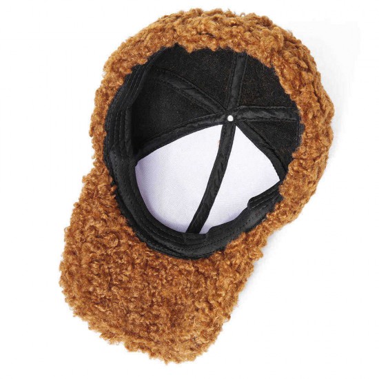 Unisex Warm Plush Adjustable Teddy Poodle Animal Hat Baseball Cap