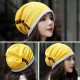 Unisex Winter Buckled Pleated Pile Cap Outdoor Sports Cotton Riding Beanie