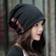 Unisex Winter Buckled Pleated Pile Cap Outdoor Sports Cotton Riding Beanie