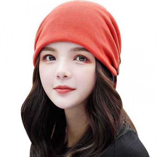 Unisex Winter Buckled Pleated Pile Cap Outdoor Sports Cotton Riding Beanie