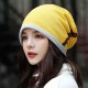 Unisex Winter Buckled Pleated Pile Cap Outdoor Sports Cotton Riding Beanie