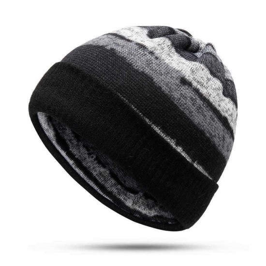 Unisex Winter Dual-Use Adjustable Print Cotton Beanie Hat Neck Warmer