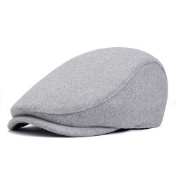 Unisex Winter Fall Classic Monochrome Cotton Beret Elastic Peaked Cap Painter Hat