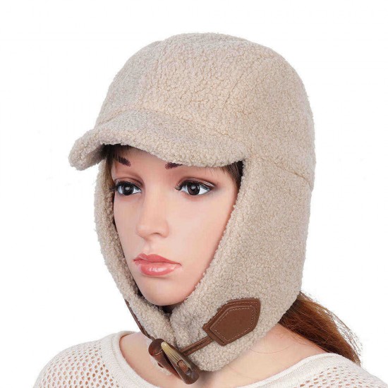 Unisex Winter Fashion Trapper Hat Casual Warm Cap Lamb Velvet Earmuffs Hat