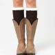 Unisex Winter Leg Warmer Thicken Fleece Liner Knit Knee Pads Warm Diamond Tube Socks Boots Deco