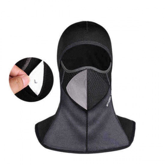 Unisex Winter Outdoor Black Waterproof Full Face Mask Hat Sports Riding Headgear Warmer