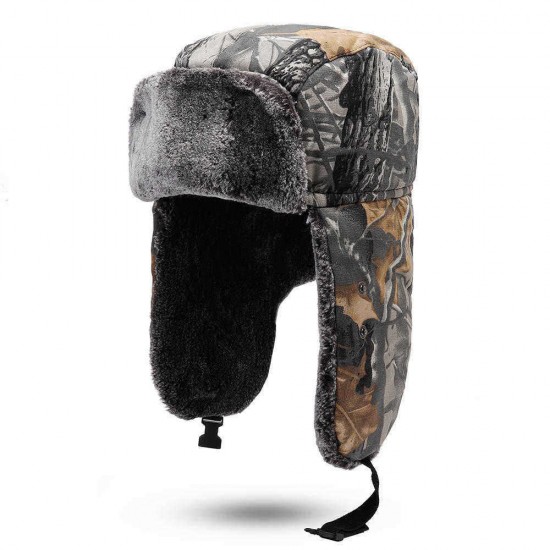 Unisex Winter Thick Velvet Earflap Mask Snow Cap Outdoor Ski Riding Waterproof Trapper Hat