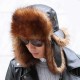 Unisex Winter Warm High-End Leather Trapper Hat Animal Hair Earmuffs Savage Cap