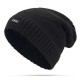 Unisex Winter Warm Thickened Velvet Liner Knitted Hat Outdoor Casual Baggy Beanie Cap