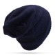 Unisex Winter Warm Thickened Velvet Liner Knitted Hat Outdoor Casual Baggy Beanie Cap