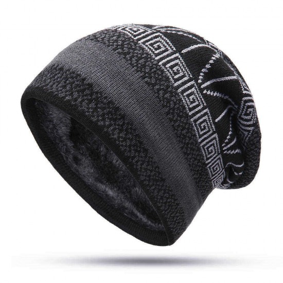 Unisex Winter Warm Vintage Spiral Knitted Hat Street Fashion Beanie Cap