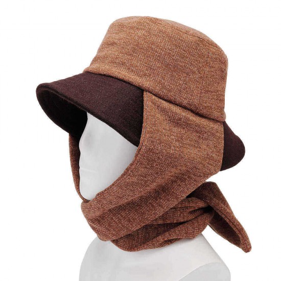 Unisex Winter Wool Warm Scarf Fisherman Hat Outdoor Fashion Ear Protective Bucket Cap