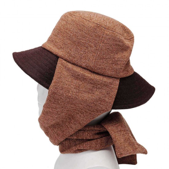 Unisex Winter Wool Warm Scarf Fisherman Hat Outdoor Fashion Ear Protective Bucket Cap