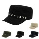 Unisex Women Men Retro Cotton Rivet Hat Solid Adjustable Flat-topped Outdoor Sport Baseball Cap