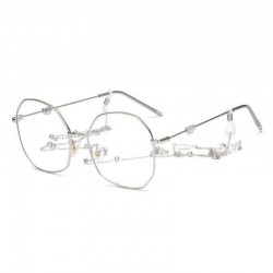 Universal Men Women Ultra-Light Large Frame Optical Glasses with Hanging Chain