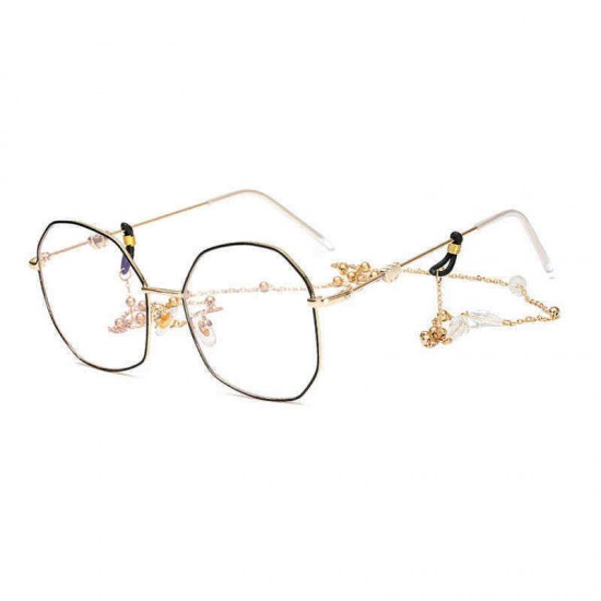 Universal Men Women Ultra-Light Large Frame Optical Glasses with Hanging Chain