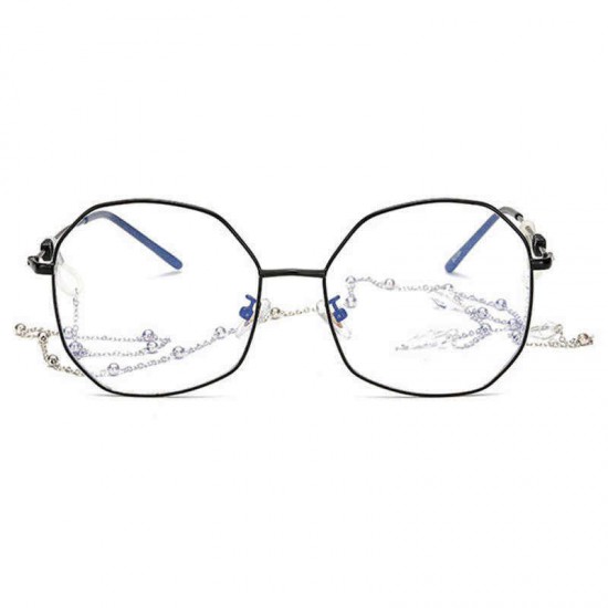 Universal Men Women Ultra-Light Large Frame Optical Glasses with Hanging Chain