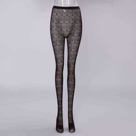 Velvet Lace Openwork Mesh Bottoming Pantyhose Stockings