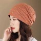 Vintage Cotton Breathable Beanie Cap Women Earmuffs Flexible Turban Cap