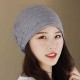 Vintage Cotton Breathable Beanie Cap Women Earmuffs Flexible Turban Cap