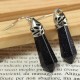 Vintage Hexagonal Pendulum Gemstone Column Dangle Earrings Eardrop