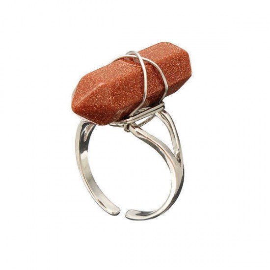 Vintage Hexagonal Pendulum Gemstone Column Quartz Finger Ring