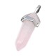 Vintage Hexagonal Pendulum Gemstone Column Quartz Pendant Necklace