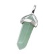 Vintage Hexagonal Pendulum Gemstone Column Quartz Pendant Necklace