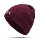 Vintage Men Women Button Knit Hat Winter Thicken Warm Ski Beanie Cap