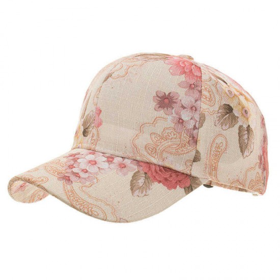 Vintage Men Women Floral Baseball Cap Outdoor Leisure Adjustable Peaked Dad Hat