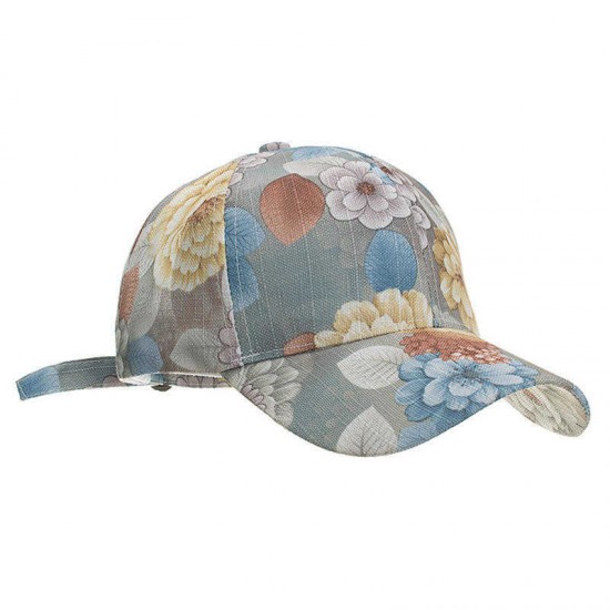 Vintage Men Women Floral Baseball Cap Outdoor Leisure Adjustable Peaked Dad Hat