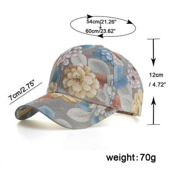 Vintage Men Women Floral Baseball Cap Outdoor Leisure Adjustable Peaked Dad Hat